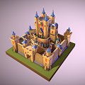 European-style castle 3d model