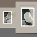 Abstract Painting Framed Wall Art In Modern Interior With Geometric Shapes And Neutral Tones