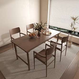 Modern Dining Table Ancient Dining Table Silent Dining Table Chair 3d model