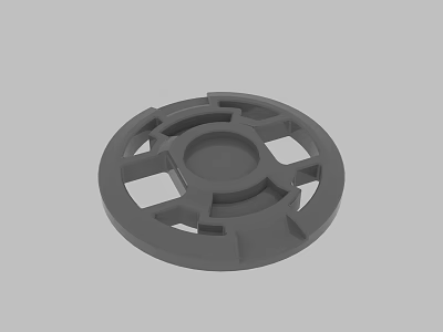 Gray Circular Mechanical Component With Holes And Grooves Design Structure 3d model