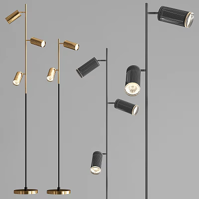 Modern Floor Lamps With Sleek Black And Gold Designs For Home Decor 3d model