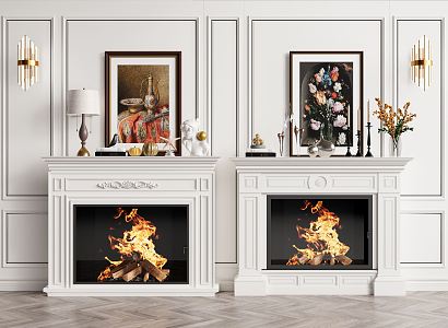 Jane European fireplace electronic fireplace ornaments 3d model