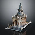 Ancient Architecture Detailed Stone Structure With Tiered Dome Columns And Ornate Carvings