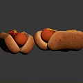 Delicious Hot Dogs in Poppy Seed Buns Topped with Ketchup and Mustard