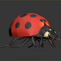 Adorable Red Black Spotted Ladybug Decorative Figure With Shiny Body For Household Decoration