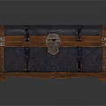 Vintage Wooden Storage Trunk With Leather Straps And Metal Clasps