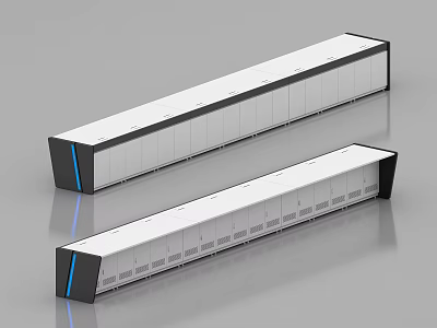 Modern Conference Room Interior Design With Long White Paneled Units And Black Accent Frames 3d model