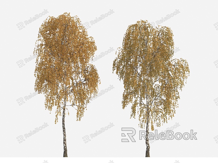 tree autumn tree big tree yellow leaf tree model