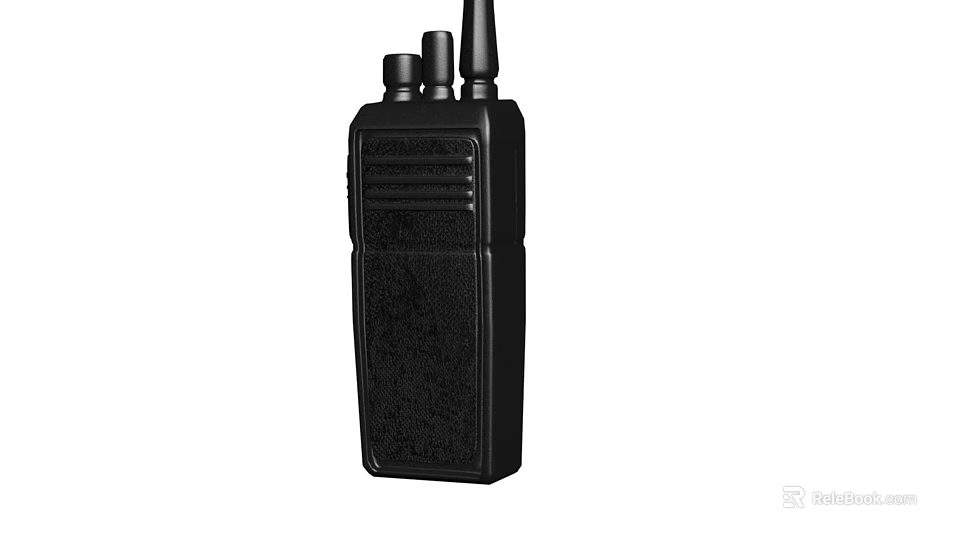 Advanced Black Walkie Talkie Display in Modern Technology Exhibition Hall 3d model 