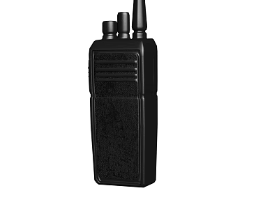 Advanced Black Walkie Talkie Display in Modern Technology Exhibition Hall 3d model