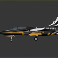 Detailed Black White Yellow Model Fighter Jet With Cockpit And Wing Details