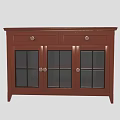Elegant White Wooden Cabinet With Glass Doors And Drawers For Home Decor