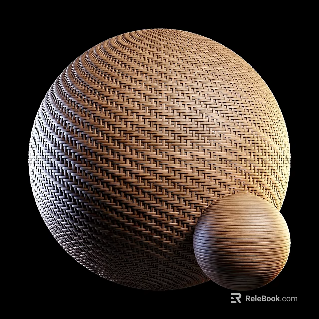 Woven Spherical Components With Brown Texture Large And Small Sphere Design 3d model 