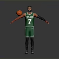 Man in Boston Celtics Green Jersey Number 7 Holding Basketball with Arms Extended