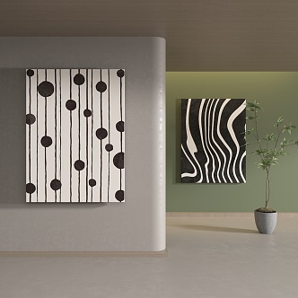 modern abstract painting abstract decorative painting 3d model