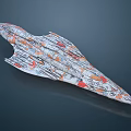 Elongated Colorful Artistic Decorative Object With Glossy Surface And Vibrant Patterns