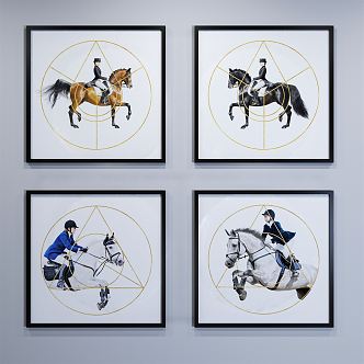 Modern animal painting square decorative painting 3d model