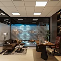 Open Concept Modern Public Office Space Featuring Desks Computers Bookshelves And Green Plants