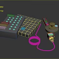 3D Rendered Gray Game Console And Controller With Colorful Buttons And Connected Cable