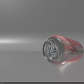 Coca Cola Drink Two Cans One Standing One Lying Red Packaging Featuring Enjoy Text 3d model