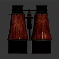 Commercial Binoculars with Vintage Design Red Fabric Covers and Metal Construction for Business