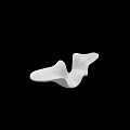 White Wavy Decorative Light with Modern Curved Design on Black Background