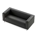 Modern Style Black Leather Leisure Sofa Set For Living Area 3d model