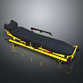 Black And Yellow Medical Stretcher With Wheels For Emergency Patient Transport