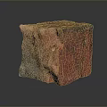 Rough Textured Red And Gray Gradient Cube With Sculptural Rock Like Appearance 3d model