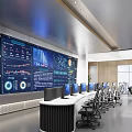 modern monitoring room monitoring center control center 3d model