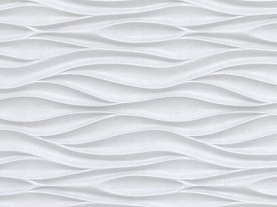 White Decorative Wall With Wavy Texture Pattern For Modern Interior Design 3d model