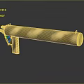 Cylindrical Military Weapon With Stripe Pattern And Metal Support Structure 3d model
