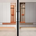 Sleek Modern Shoe Cabinet Design With Storage Compartments Seating Bench And LED Lights
