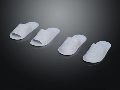 Soft White Slippers for Home Use With Comfortable Design And Cozy Fit 3d model