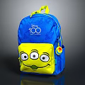Disney 100 Years of Wonder Blue Backpack With Yellow Cartoon Face Design