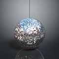 Silver Mirrored Disco Ball Hanging Decorative Furniture Piece With Reflective Surface