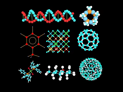 Decorative Hanging Ornaments With Molecular Structure And 3D Chemical Models Design 3d model