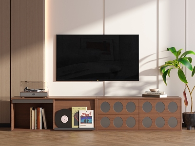 French Middle Ancient TV Cabinet TV Cabinet Combination TV 3d model