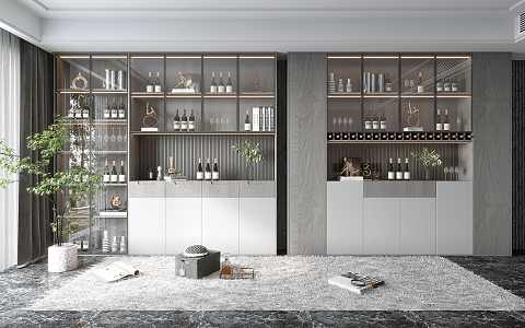 Modern Wine Cabinet Wine Cabinet Combination 3d model