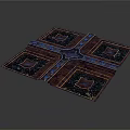 Elegant Floor Tile Design With Wooden Cross Frame And Decorative Panels