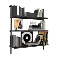 Modern Wall Shelf Book Accessories Ornaments Book Combination Bookshelf 3d model