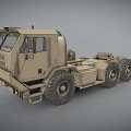 Khaki Heavy Duty Military Tractor Truck With Rugged Multi Wheel Design