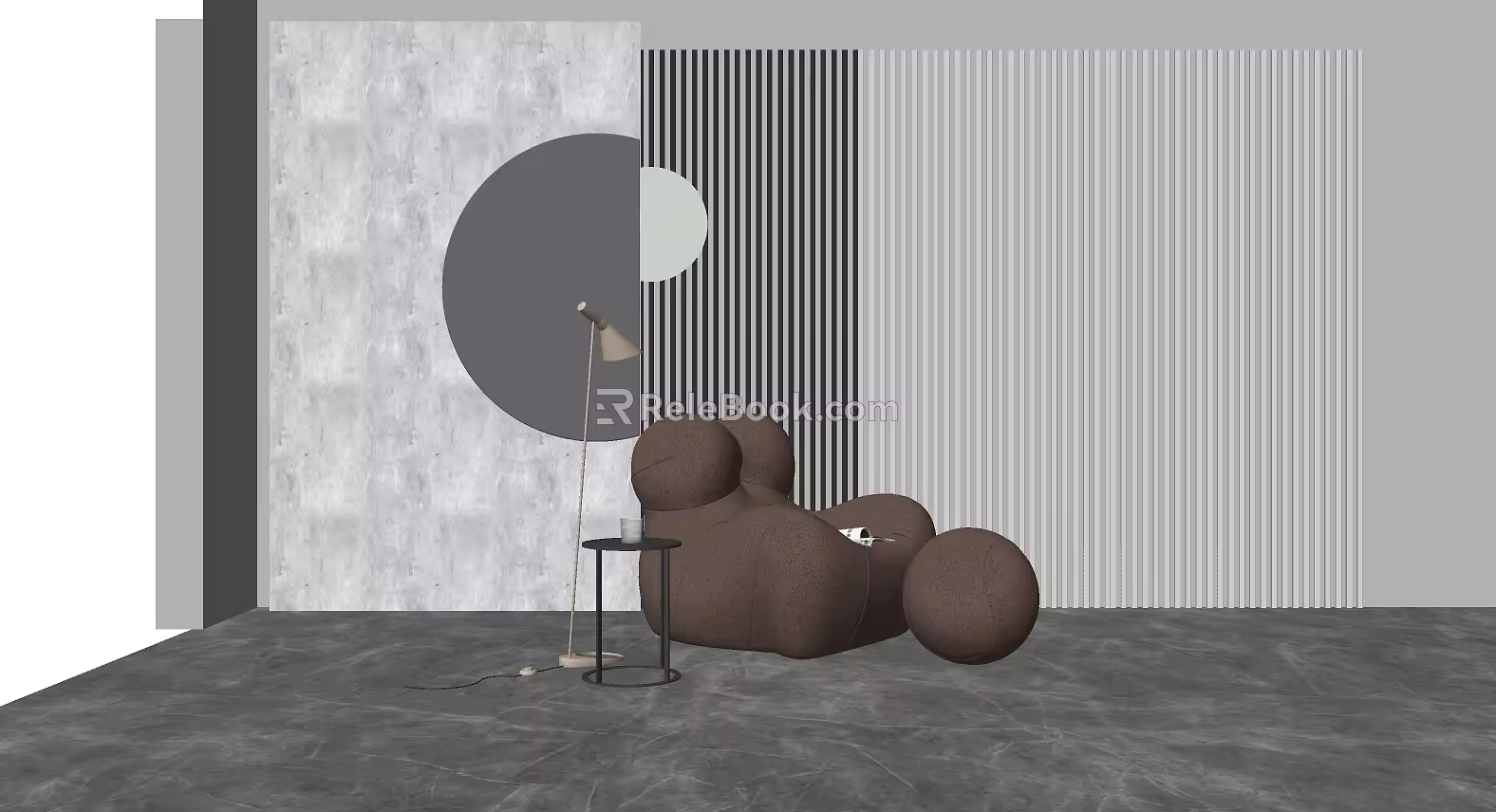 Modern Single Sofa Lazy Sofa 3d model