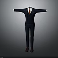 Pinstripe Suit With Red Tie And Brown Shoes Formal Business Attire