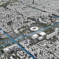 Comprehensive Aerial Planning of Urban Area with Road Networks River Systems and Green Spaces