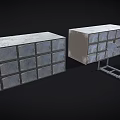 Industrial Metal Storage Cabinets With Multiple Drawers Red Panels And Tray