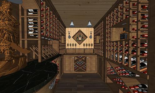 American Wine Cellar Wine Collection Wine Showroom Collection Wine Cellar 3d model