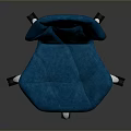 Stylish Blue Velvet Chair With Unique Design And Metal Base Wheels