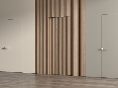 Invisible door single door timber bedroom door 3d model