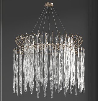 Light Luxury Crystal Chandelier Branch Crystal Chandelier 3d model